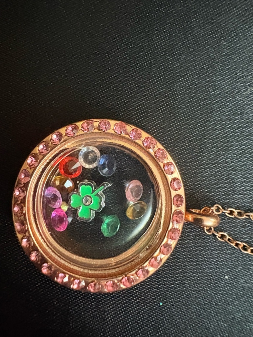 Rose Gold Guitar Pendant Necklace